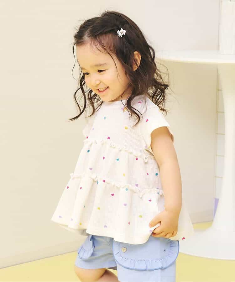 日本童裝 apres les cours 防UV 華夫格上衣 80-140cm 女童款 夏季 TOPS