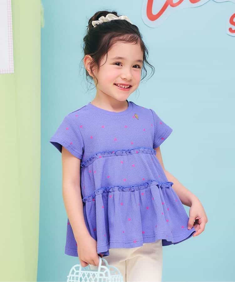 日本童裝 apres les cours 防UV 華夫格上衣 80-140cm 女童款 夏季 TOPS
