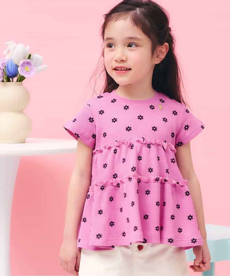 日本童裝 apres les cours 防UV 華夫格上衣 80-140cm 女童款 夏季 TOPS