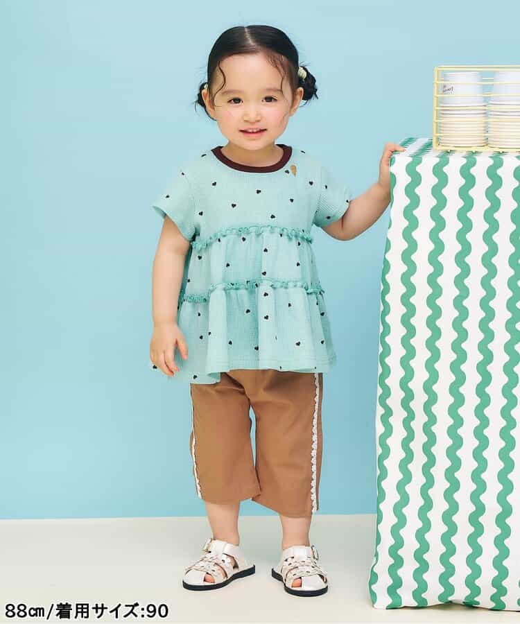 日本童裝 apres les cours 防UV 華夫格上衣 80-140cm 女童款 夏季 TOPS