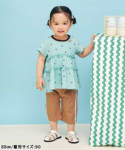 日本童裝 apres les cours 防UV 華夫格上衣 80-140cm 女童款 夏季 TOPS