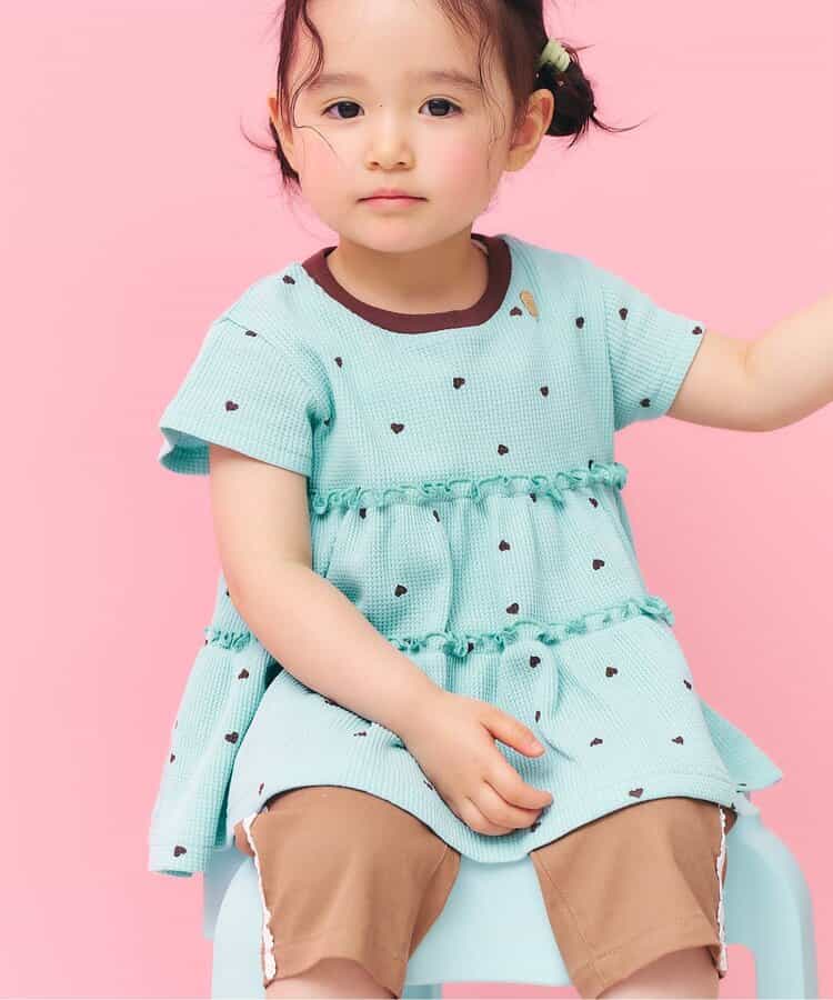 日本童裝 apres les cours 防UV 華夫格上衣 80-140cm 女童款 夏季 TOPS