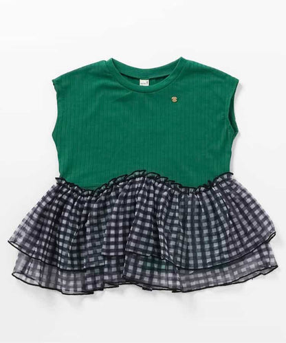 日本童裝 apres les cours 荷葉邊拼紗上衣 80-140cm 男童款/女童款 夏季 TOPS