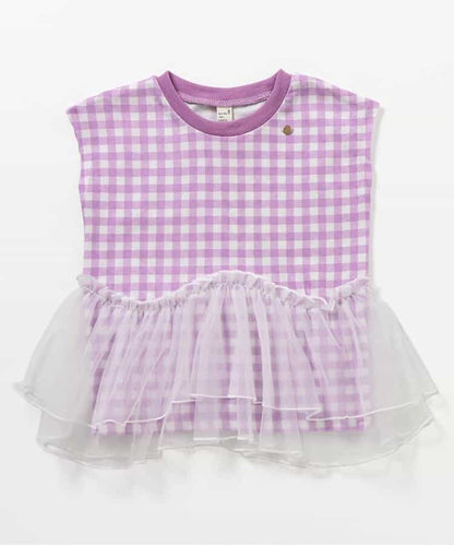日本童裝 apres les cours 荷葉邊拼紗上衣 80-140cm 男童款/女童款 夏季 TOPS