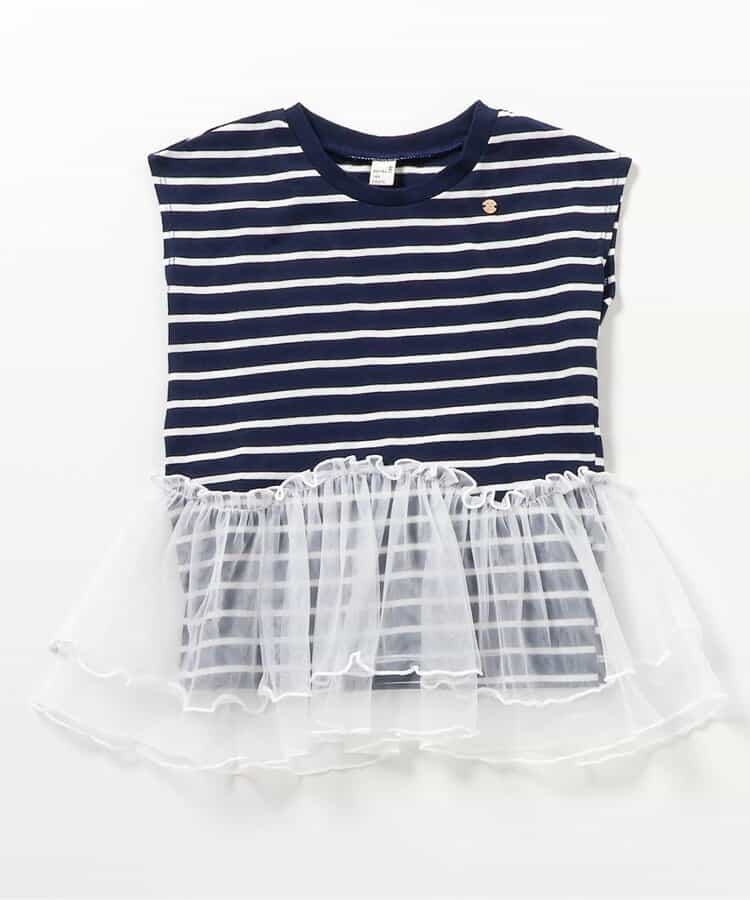 日本童裝 apres les cours 荷葉邊拼紗上衣 80-140cm 男童款/女童款 夏季 TOPS