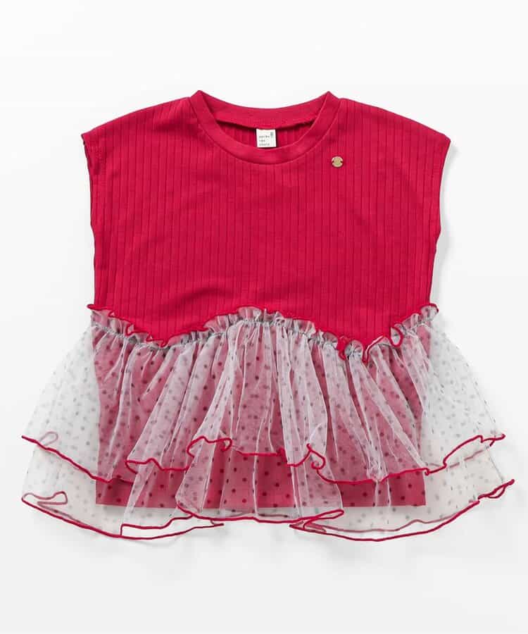 日本童裝 apres les cours 荷葉邊拼紗上衣 80-140cm 男童款/女童款 夏季 TOPS
