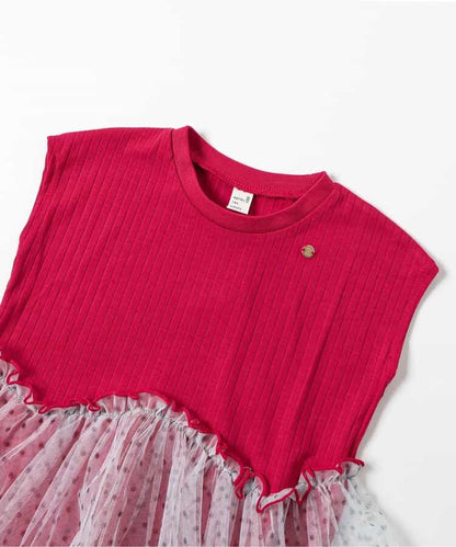 日本童裝 apres les cours 荷葉邊拼紗上衣 80-140cm 男童款/女童款 夏季 TOPS