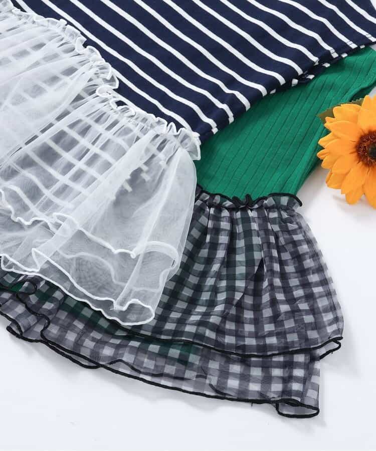 日本童裝 apres les cours 荷葉邊拼紗上衣 80-140cm 男童款/女童款 夏季 TOPS