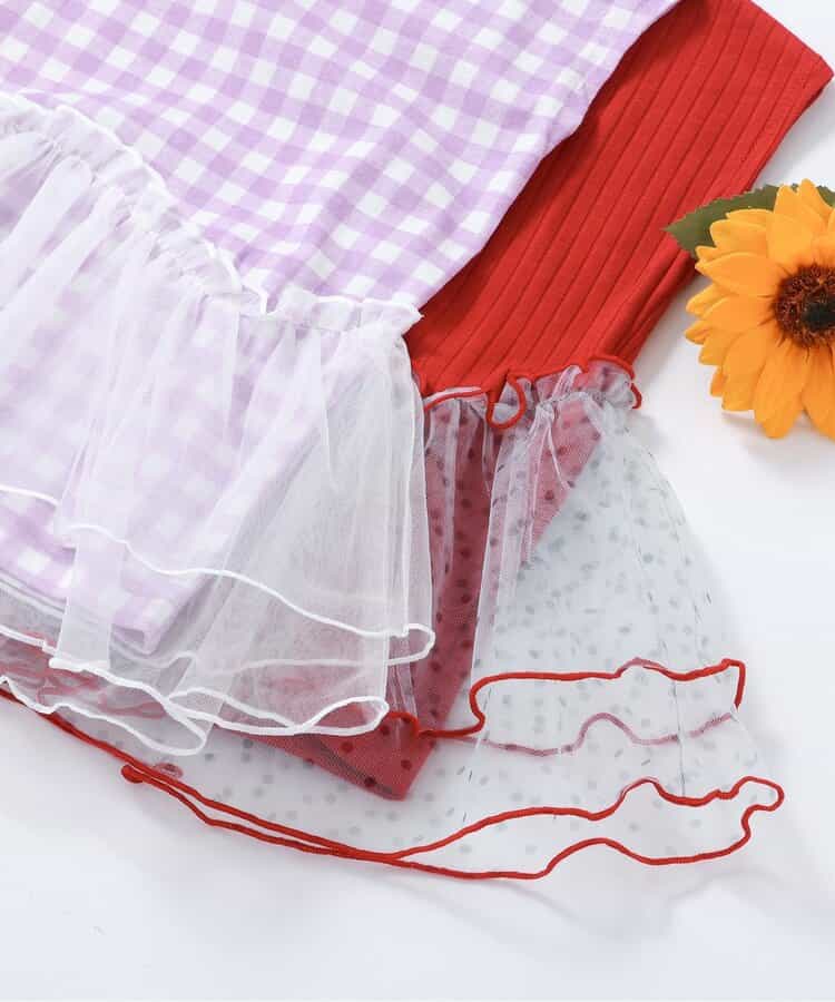 日本童裝 apres les cours 荷葉邊拼紗上衣 80-140cm 男童款/女童款 夏季 TOPS