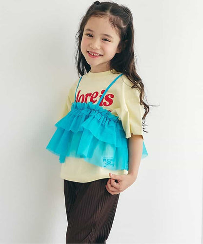 日本童裝 apres les cours 荷葉邊薄紗吊帶 90-140cm 女童款 夏季 TOPS