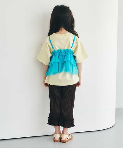 日本童裝 apres les cours 荷葉邊薄紗吊帶 90-140cm 女童款 夏季 TOPS