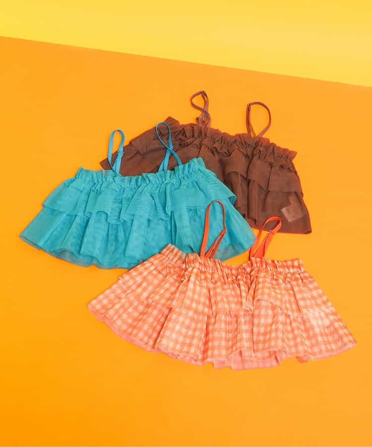 日本童裝 apres les cours 荷葉邊薄紗吊帶 90-140cm 女童款 夏季 TOPS