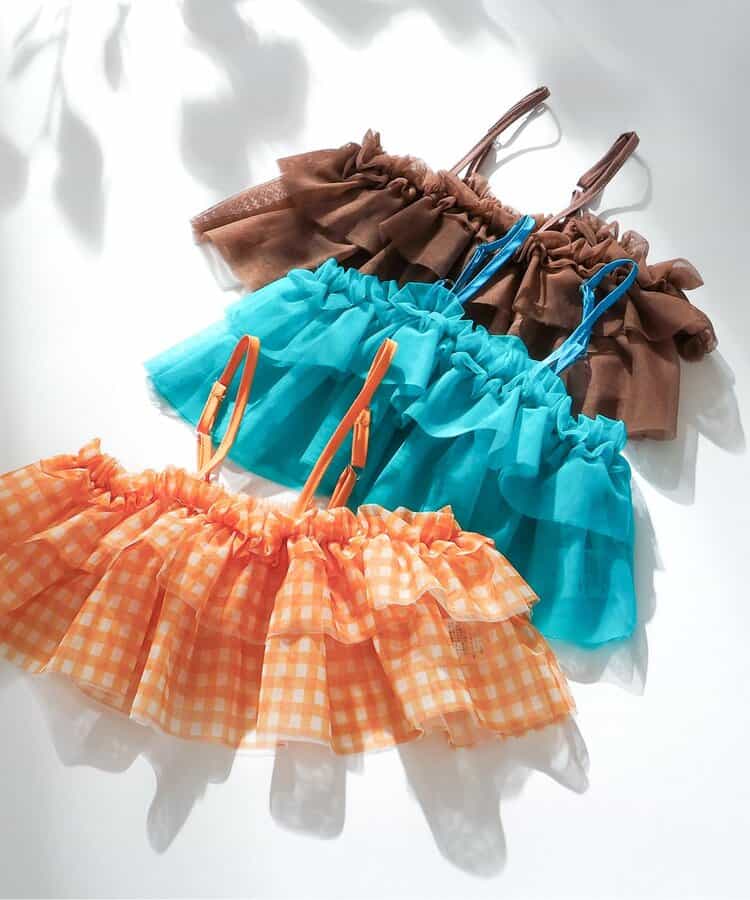 日本童裝 apres les cours 荷葉邊薄紗吊帶 90-140cm 女童款 夏季 TOPS