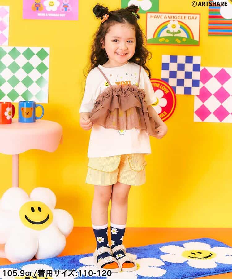 日本童裝 apres les cours 荷葉邊薄紗吊帶 90-140cm 女童款 夏季 TOPS