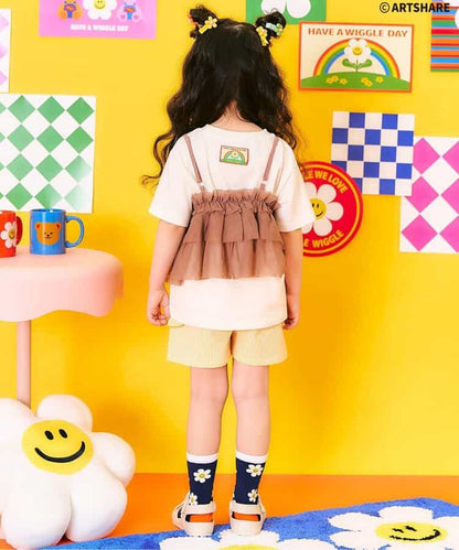 日本童裝 apres les cours 荷葉邊薄紗吊帶 90-140cm 女童款 夏季 TOPS