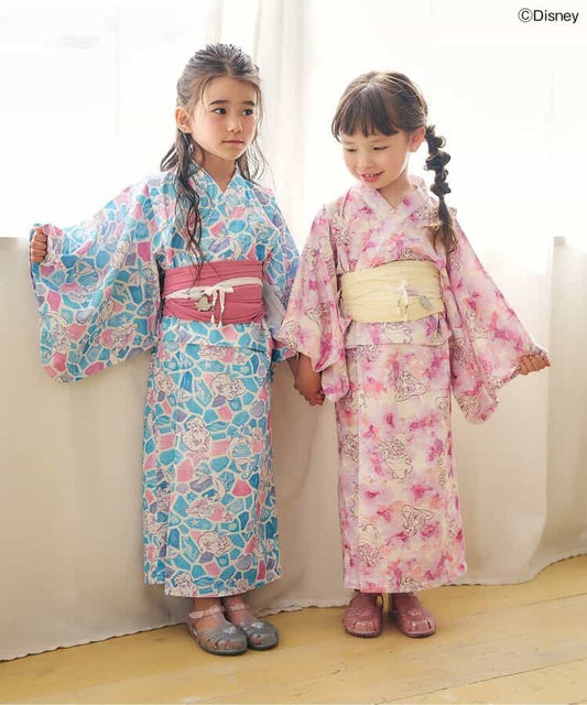 Disney Japanese children's clothing, Jinbei Japanese kimono, 100-150cm, for girls, summer, other brand children's clothing, TOPS PANTS, Japanese Summer Festival Special