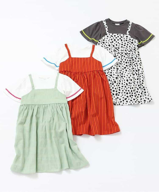 日本童裝 BREEZE 假兩年連身裙 80-140cm 女童款 夏季 DRESSES