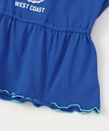 日本童裝 BREEZE 收腰學院風印花上衣 90-140cm 女童款 夏季 TOPS