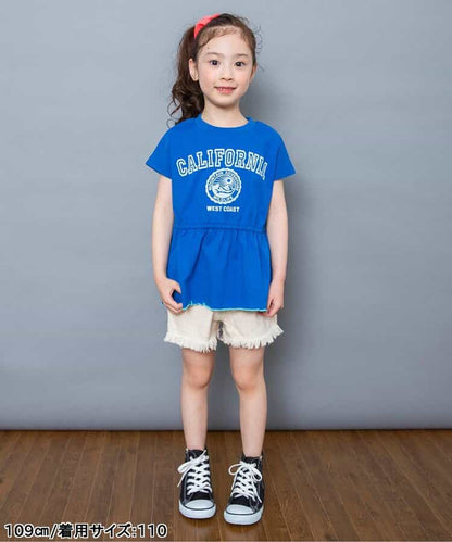 日本童裝 BREEZE 收腰學院風印花上衣 90-140cm 女童款 夏季 TOPS
