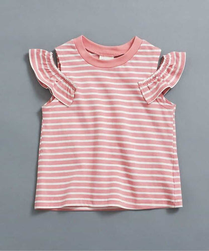 日本童裝 BREEZE 露肩荷葉邊上衣 90-140cm 女童款 夏季 TOPS