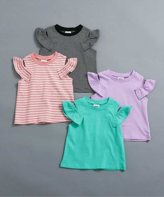 日本童裝 BREEZE 露肩荷葉邊上衣 90-140cm 女童款 夏季 TOPS