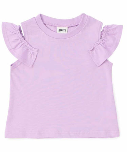 日本童裝 BREEZE 露肩荷葉邊上衣 90-140cm 女童款 夏季 TOPS
