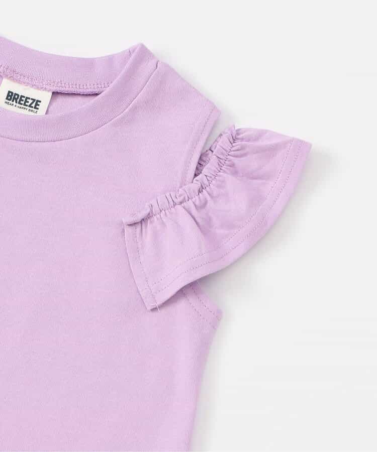 日本童裝 BREEZE 露肩荷葉邊上衣 90-140cm 女童款 夏季 TOPS