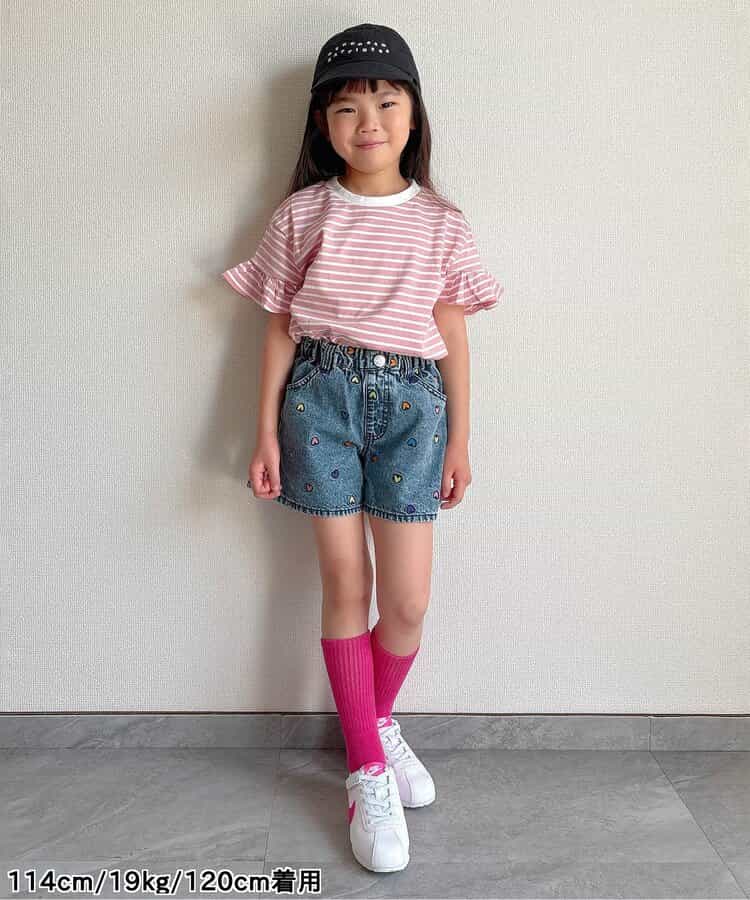 日本童裝 BREEZE 荷葉邊袖條紋上衣 90-140cm 女童款 夏季 TOPS