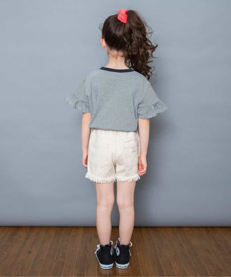 日本童裝 BREEZE 荷葉邊袖條紋上衣 90-140cm 女童款 夏季 TOPS