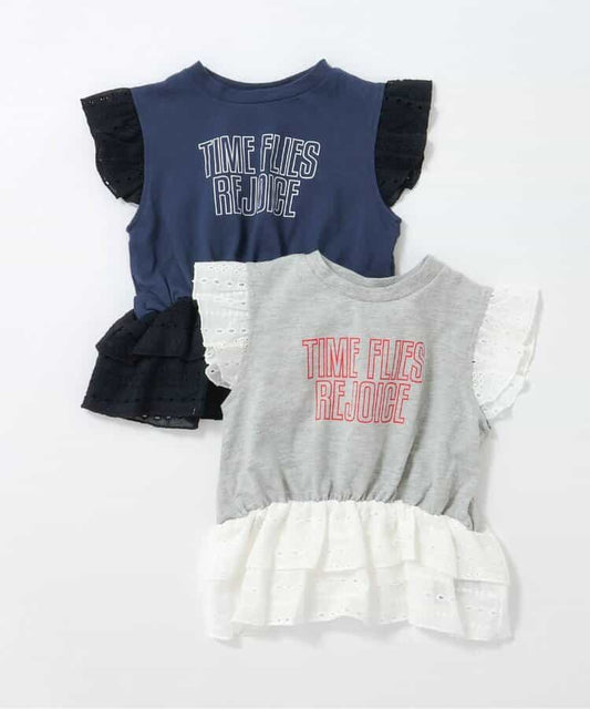日本童裝 BREEZE 蕾絲拼接上衣 80-140cm 女童款 夏季 TOPS