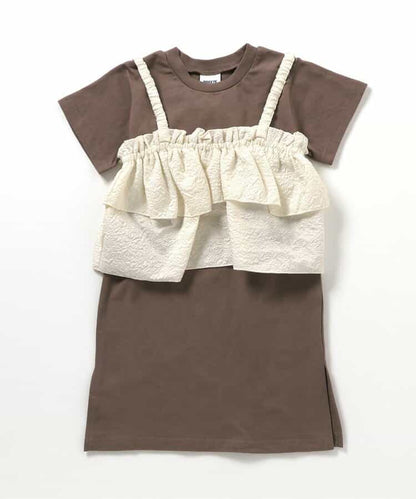 日本童裝 BREEZE 提花吊帶兩件套連身裙 80-140cm 女童款 夏季 TOPS DRESSES