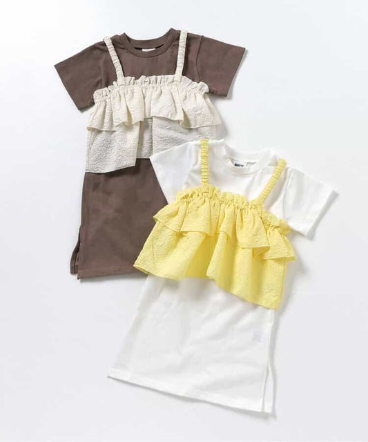 日本童裝 BREEZE 提花吊帶兩件套連身裙 80-140cm 女童款 夏季 TOPS DRESSES