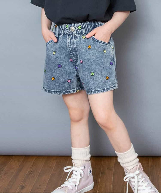 日本童裝 BREEZE 刺繡牛仔短褲 80-140cm 女童款 夏季 PANTS