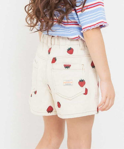 日本童裝 BREEZE 刺繡牛仔短褲 80-140cm 女童款 夏季 PANTS
