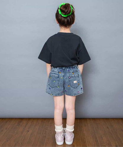 日本童裝 BREEZE 刺繡牛仔短褲 80-140cm 女童款 夏季 PANTS