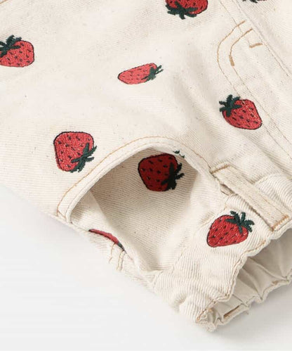 日本童裝 BREEZE 刺繡牛仔短褲 80-140cm 女童款 夏季 PANTS