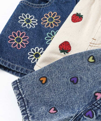 日本童裝 BREEZE 刺繡牛仔短褲 80-140cm 女童款 夏季 PANTS