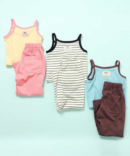 日本童裝 BREEZE 吊帶背心和長褲兩件套裝 90-150cm 女童款 夏季 TOPS PANTS