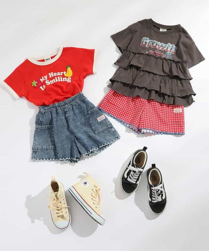 日本童裝 BREEZE 裙邊印花上衣 80-140cm 女童款 夏季 TOPS