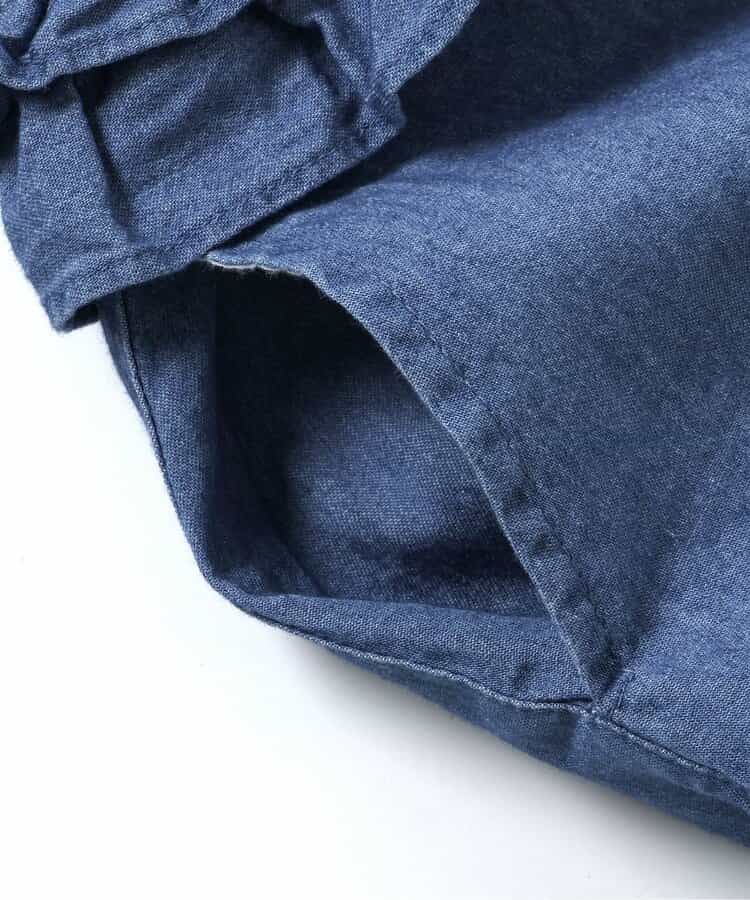 日本童裝 BREEZE 牛仔褶邊上衣 80-140cm 女童款 夏季 TOPS