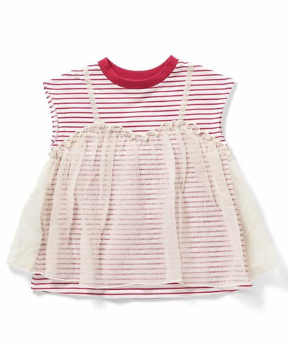 日本童裝 BREEZE 薄紗法式袖上衣 80-140cm 女童款 TOPS 夏季