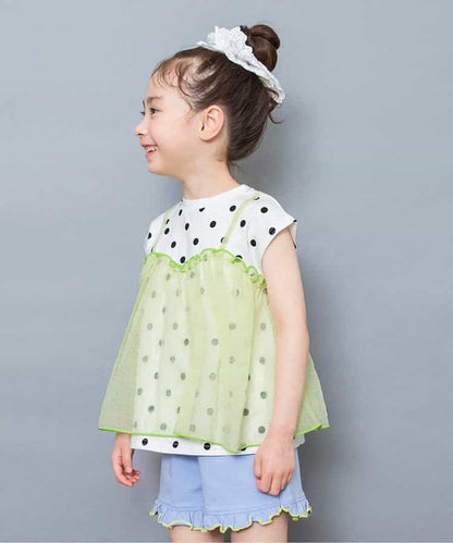 日本童裝 BREEZE 薄紗法式袖上衣 80-140cm 女童款 TOPS 夏季
