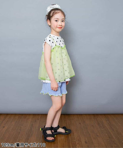 日本童裝 BREEZE 薄紗法式袖上衣 80-140cm 女童款 TOPS 夏季