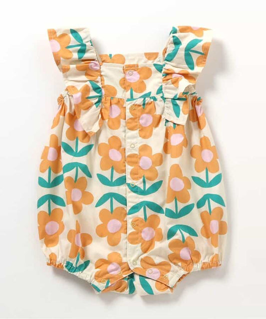 日本童裝 BREEZE 印花小飛袖連衣 70-80cm 女童款 初生嬰兒 夏季 Jumpsuit