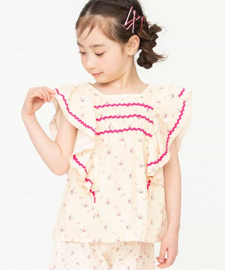 日本童裝 BREEZE 褶邊小飛袖上衣 80-140cm 女童款 夏季 TOPS