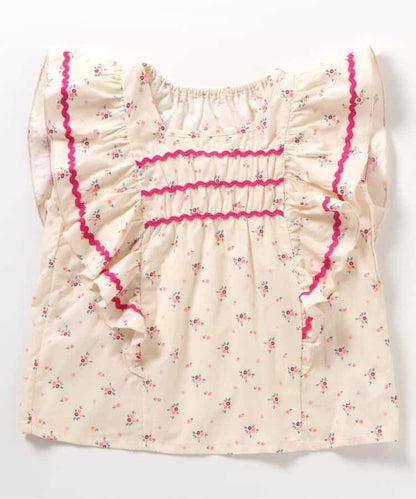 日本童裝 BREEZE 褶邊小飛袖上衣 80-140cm 女童款 夏季 TOPS