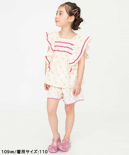 日本童裝 BREEZE 褶邊小飛袖上衣 80-140cm 女童款 夏季 TOPS