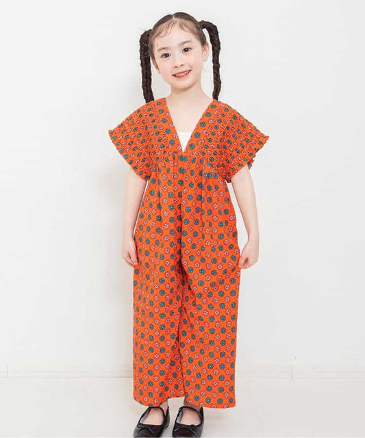日本童裝 BREEZE V領連體褲 80-140cm 女童款 夏季 Jumpsuit