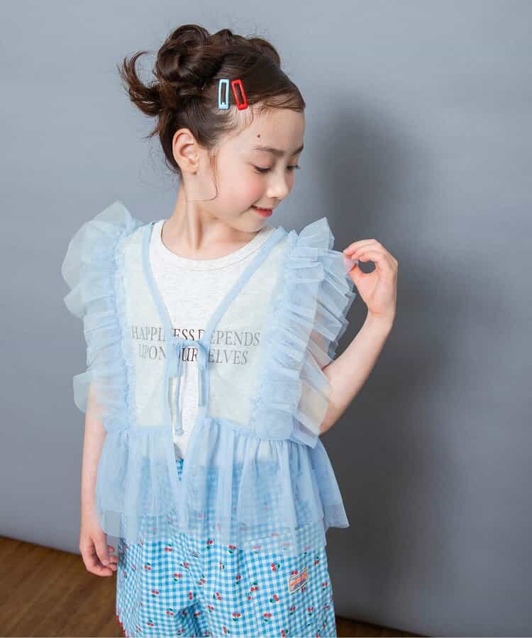 日本童裝 BREEZE 薄紗上衣背心兩件套裝 80-140cm 女童款 夏季 TOPS
