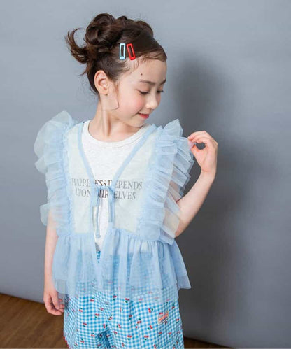 日本童裝 BREEZE 薄紗上衣背心兩件套裝 80-140cm 女童款 夏季 TOPS
